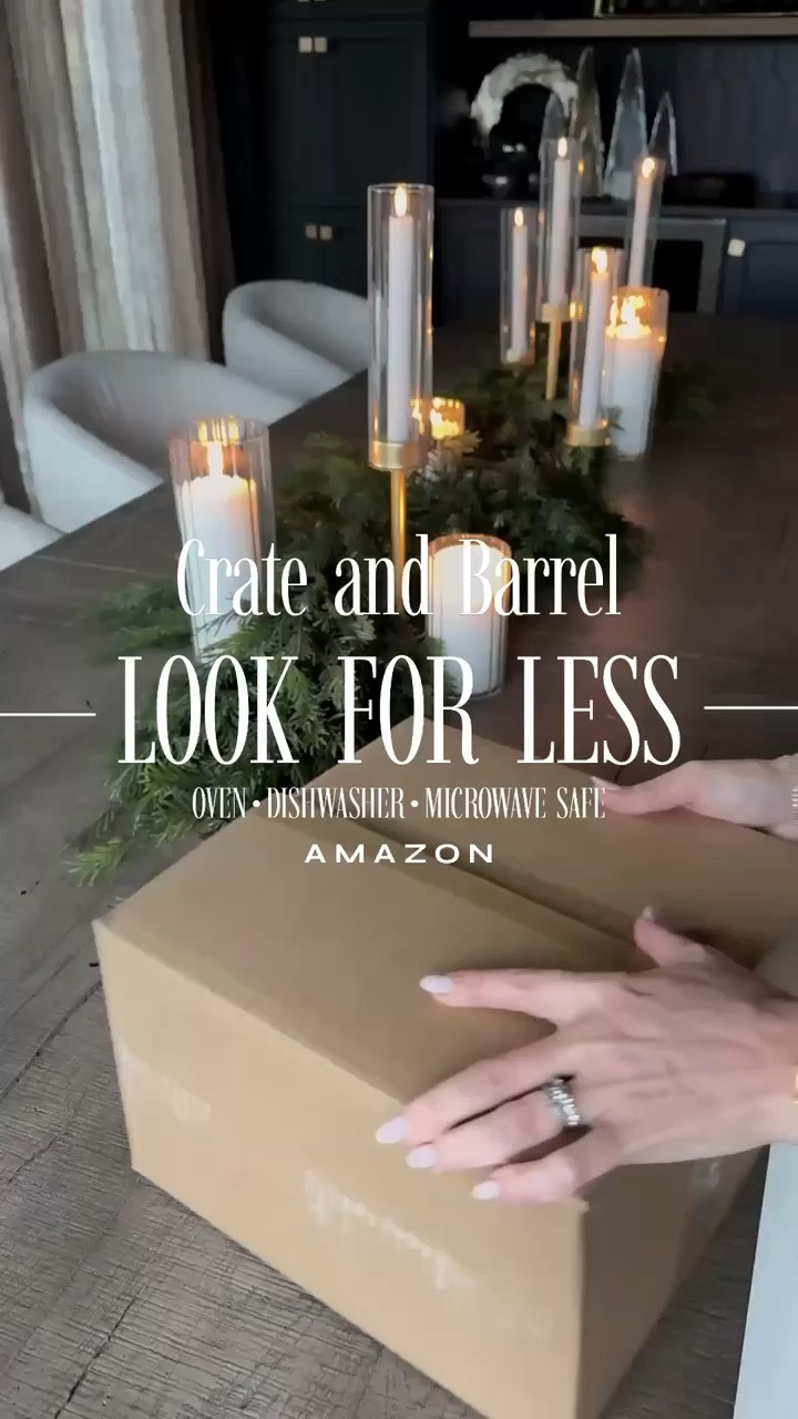 ⭐️LUXE FOR LESS on SALE⭐️ 
⁣
I have been drooling over a set of dishes at Crate and Barrel for several years but did not want to invest that much into a set of dishes. I am blow away by my new Amazon set! They have the same look, are beautiful quality, so elegant, simple and high end looking. When you see the price you won’t believe it either!!!!!⁣. They are also oven, microwave & dishwasher safe!

⁣
#amazonhome #amazonholiday #modernhome #holidayhome

#LTKHoliday #LTKSaleAlert #LTKVideo