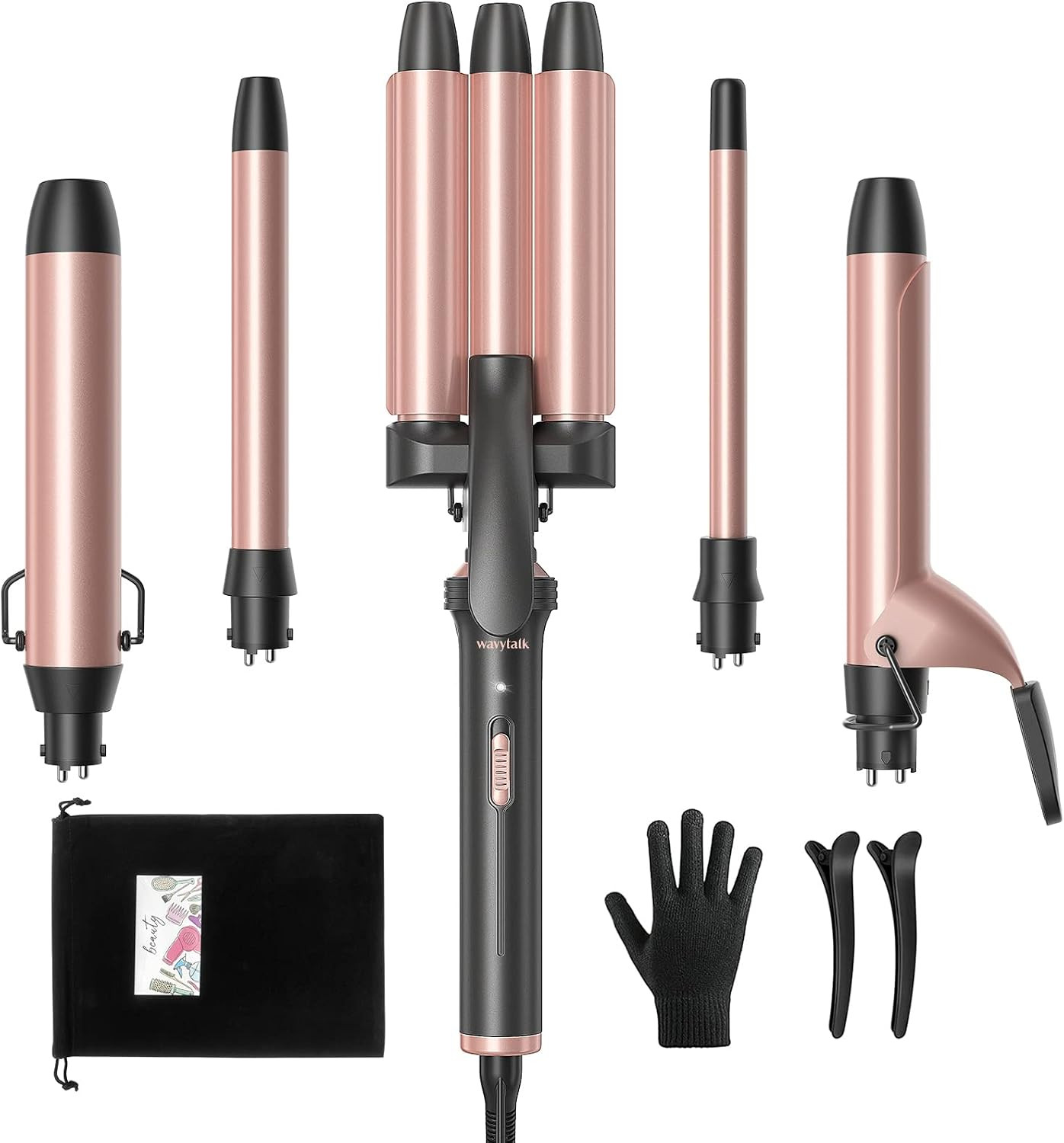 Wavytalk 5 in 1 Curling Iron, Curling Wand Set with Three Barrel Curling Iron and 4 Interchangeab... | Amazon (US)