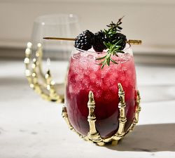 Skeleton Stemless Wine Glasses | Pottery Barn (US)