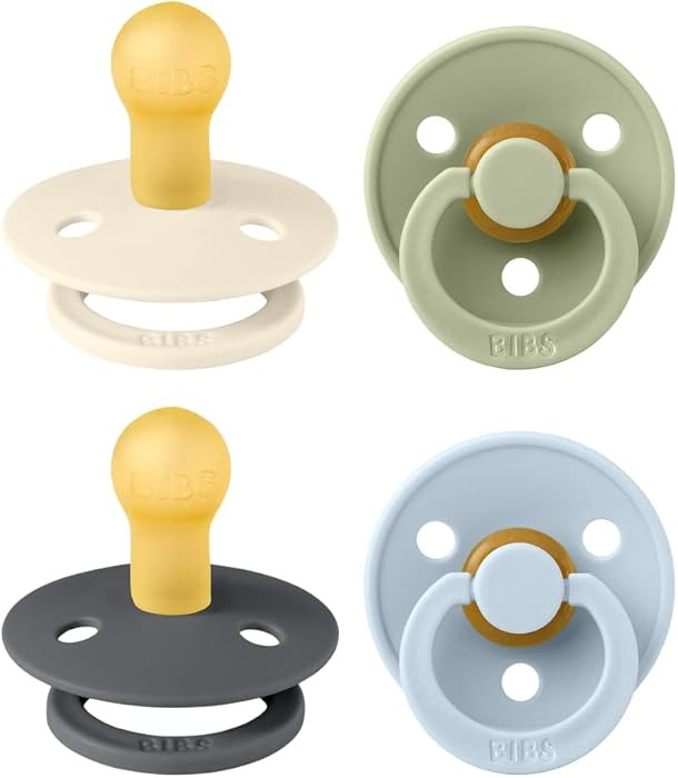 BIBS Colour Soother 4-Pack | BPA Free Dummy Pacifier | Round Nipple | Natural Rubber Latex | Made... | Amazon (US)