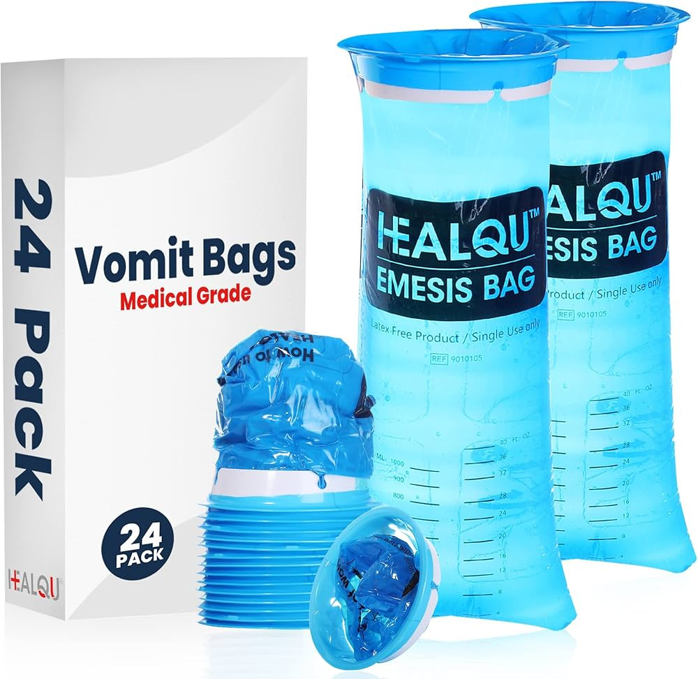 Healqu Hospital Vomit Bags - 24 Pack 1000ml Car Throw Up Bag - for Airsick Travel & Motion Sickne... | Amazon (CA)