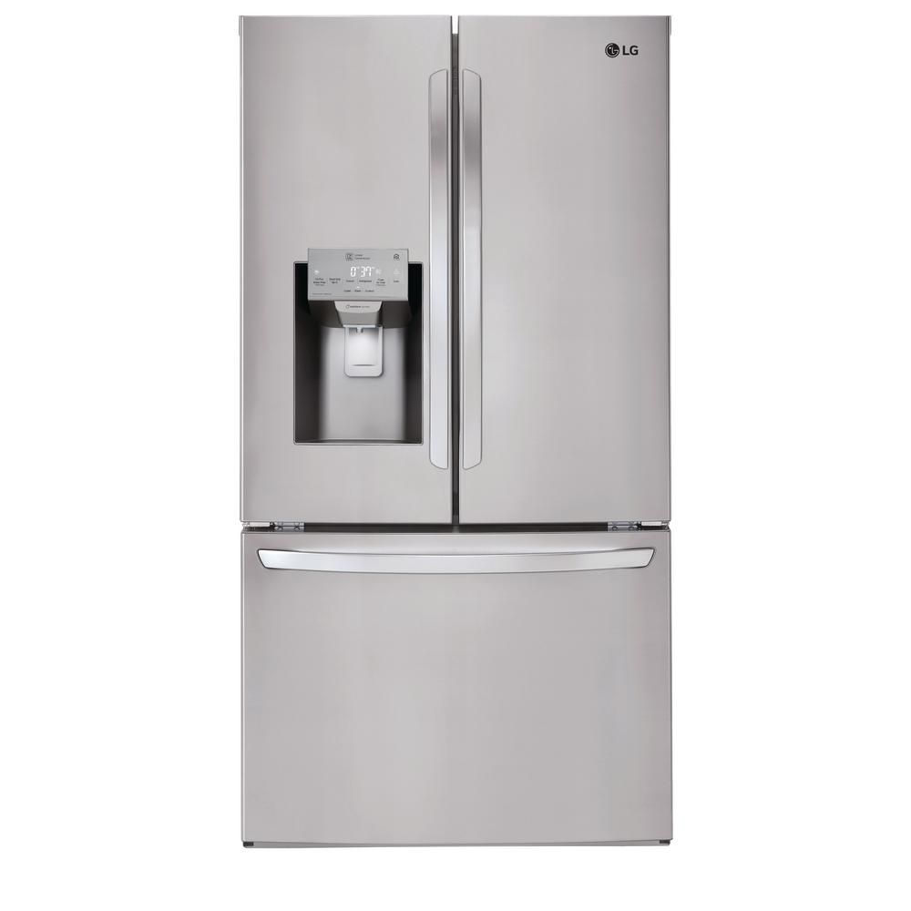 22 cu. ft. French Door Smart Refrigerator with Wi-Fi Enabled in Stainless Steel, Counter Depth | The Home Depot