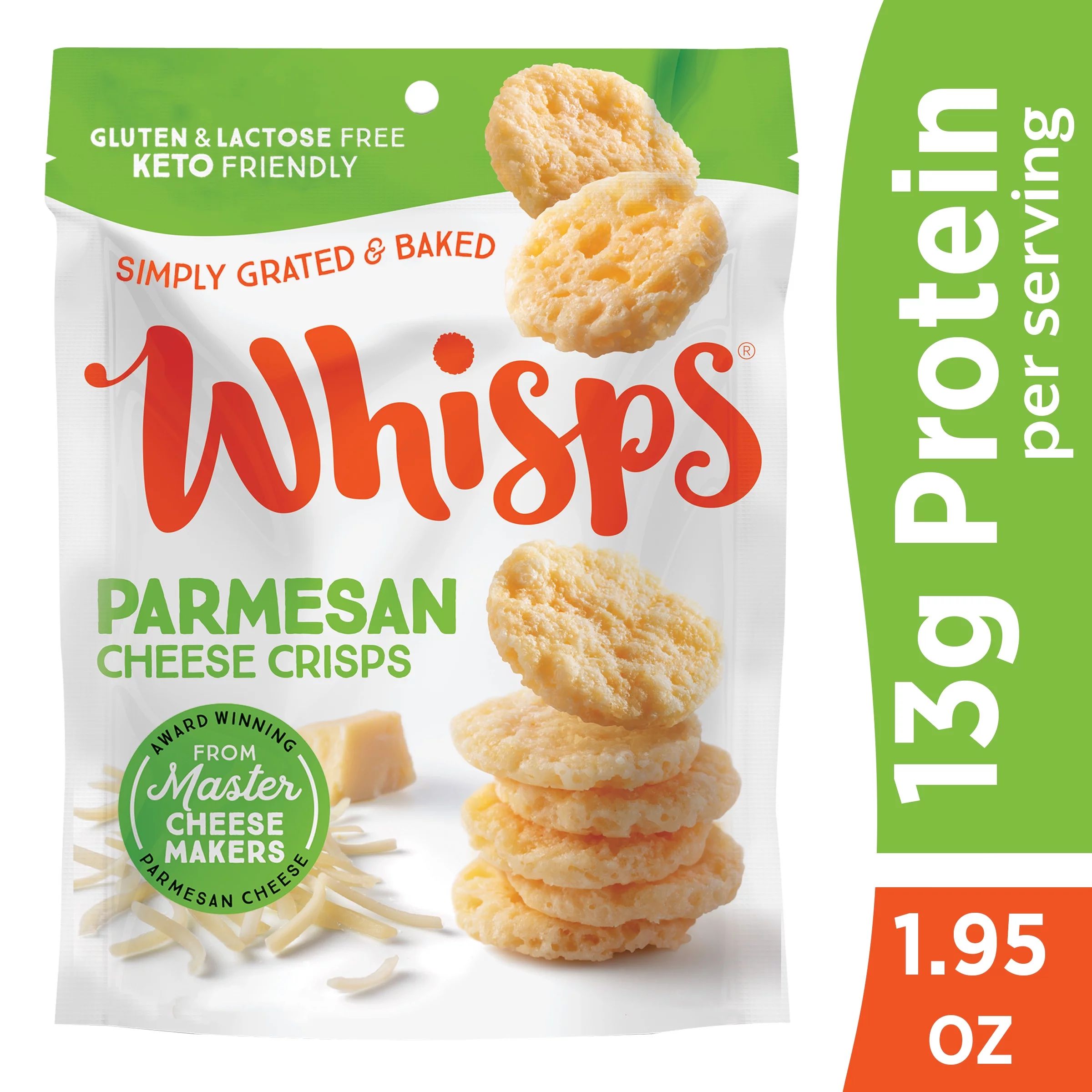 Whisps Parmesan Cheese Crisps, 100% Real Cheese Baked Snack, 1.95 oz | Walmart (US)