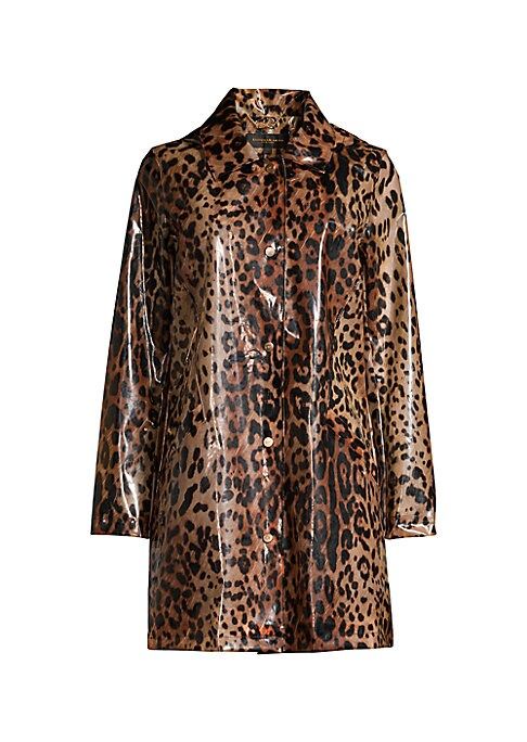 Donna Karan New York Women's Leopard-Print Rain Coat - Leopard - Size Small | Saks Fifth Avenue