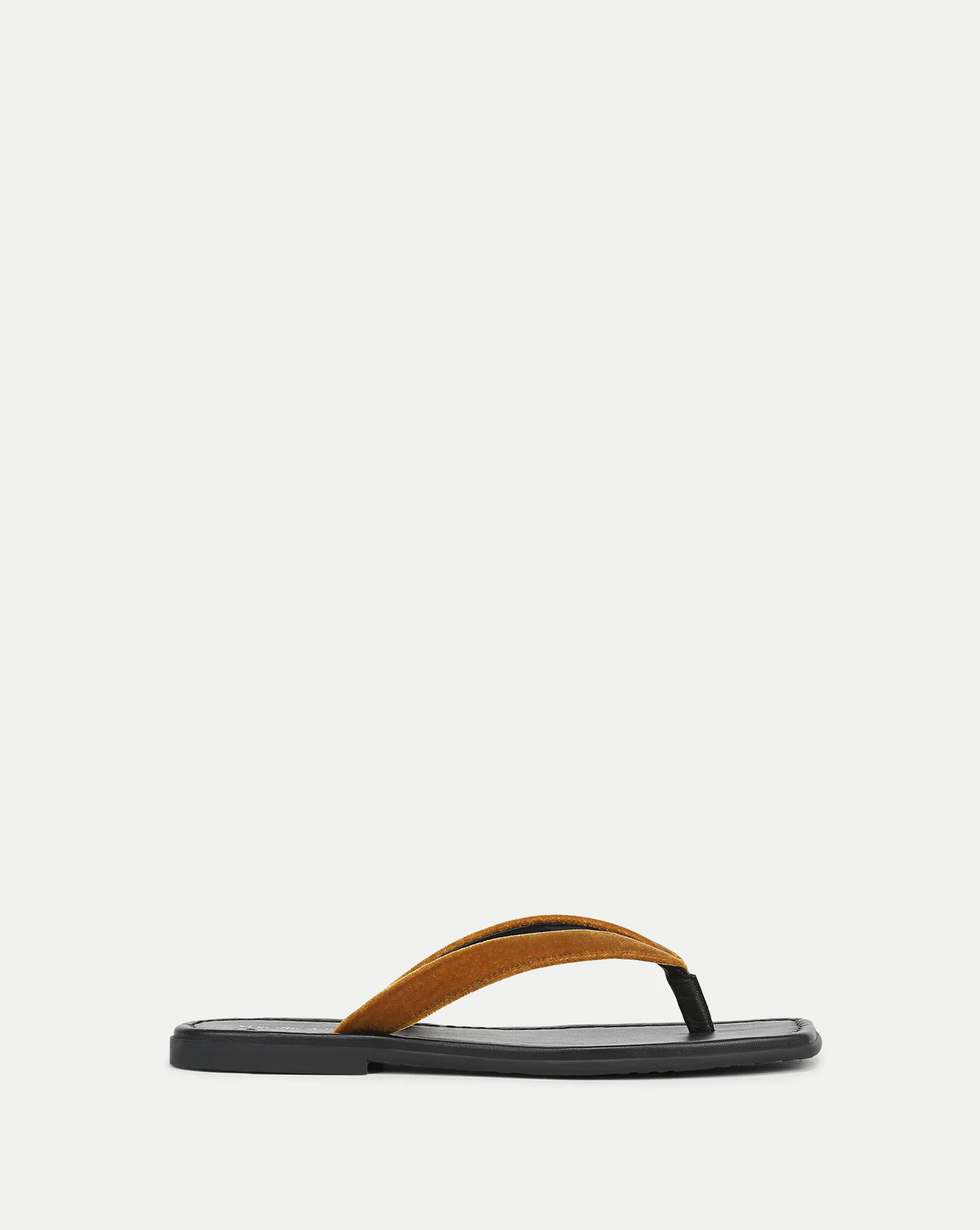 Veronica Beard Clea Velvet Flip-Flop Sandal Mustard Yellow | Veronica Beard