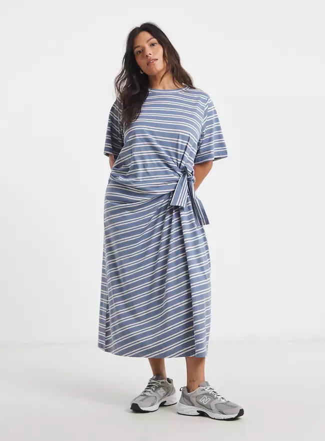 Buy SIMPLY BE Stripe Jersey Midaxi Dress With Side Tie 12 | Midaxi | Tu | Tu Clothing