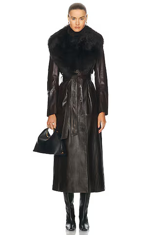 NOUR HAMMOUR Dakota Coat in Syrup | FWRD | FWRD 