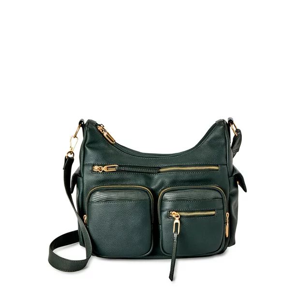 Time and Tru Women's Faye Hobo Bag, Dark Aloe - Walmart.com | Walmart (US)