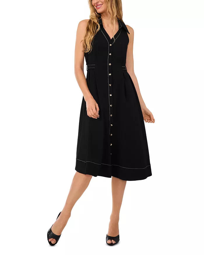 CeCe Sleeveless Collared V Neck Belted Dress Back to results -  Women - Bloomingdale's | Bloomingdale's (US)
