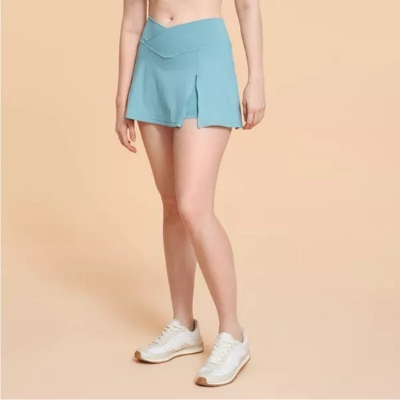 Blogilates Women's Criss Cross Slit High-Rise Skort - Teal Blue NWT | Poshmark