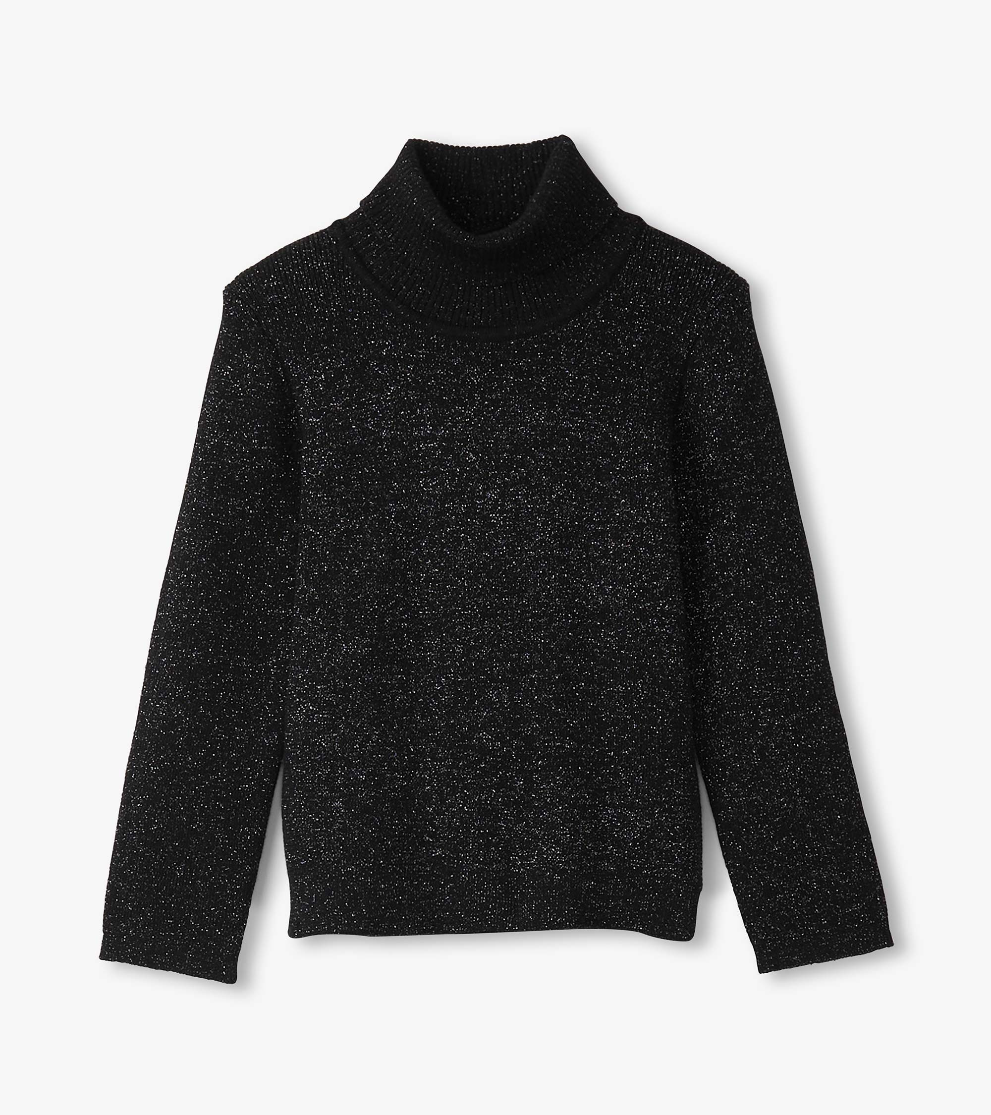 Girls Black Glitter Turtleneck | Hatley