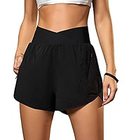 Blooming Jelly Women's Workout Shorts Athletic Running Shorts Crossover High Waisted Gym Shorts w... | Amazon (US)