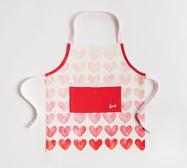 Watercolor Heart Kids Cotton Apron | Pottery Barn (US)