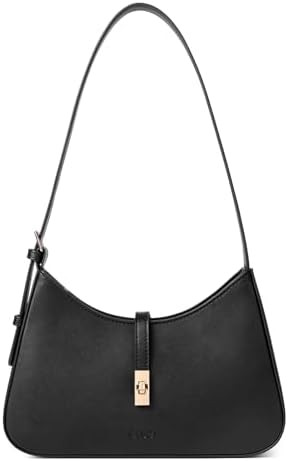 CLUCI Black Shoulder Bag for Women, Small Vegan Leather Purse | Amazon (US)