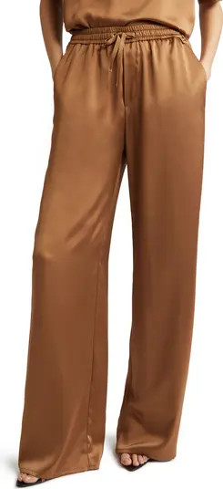 Herno Raso Satin Flare Leg Pants | Nordstrom | Nordstrom