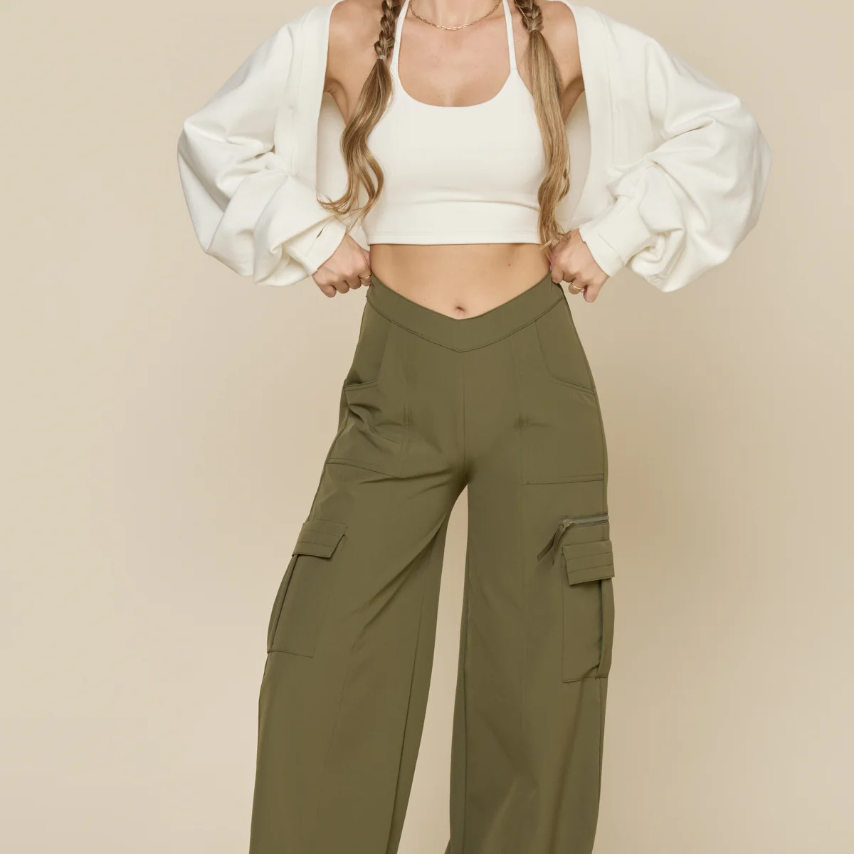 Y2K Cargo Pant - Dark Olive | POPFLEX