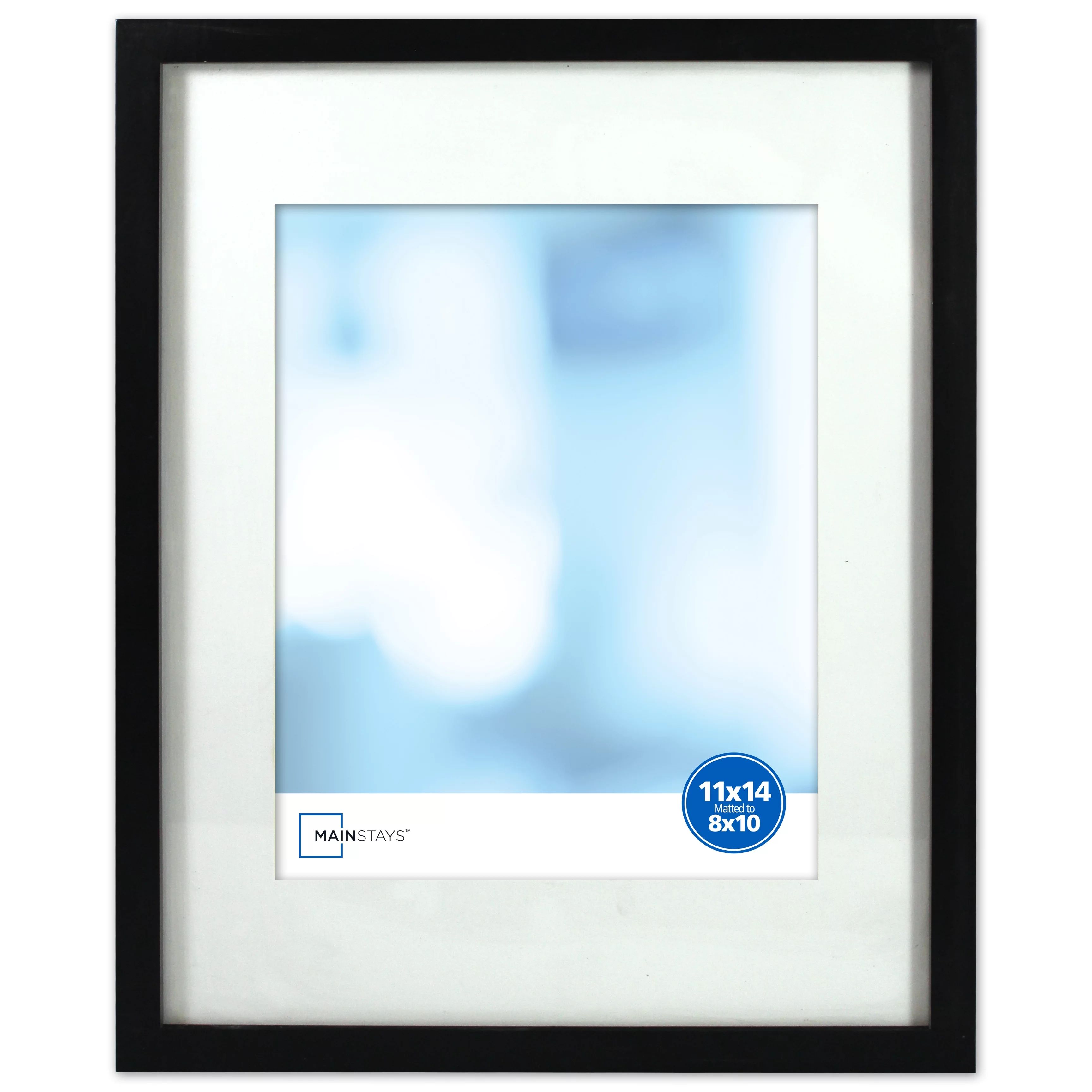 Mainstays 11x14 Matted to 8x10 Black Linear Picture Frame - Walmart.com | Walmart (US)