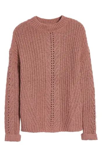 Women's Lucky Brand Open Stitch Sweater, Size Small - Pink | Nordstrom