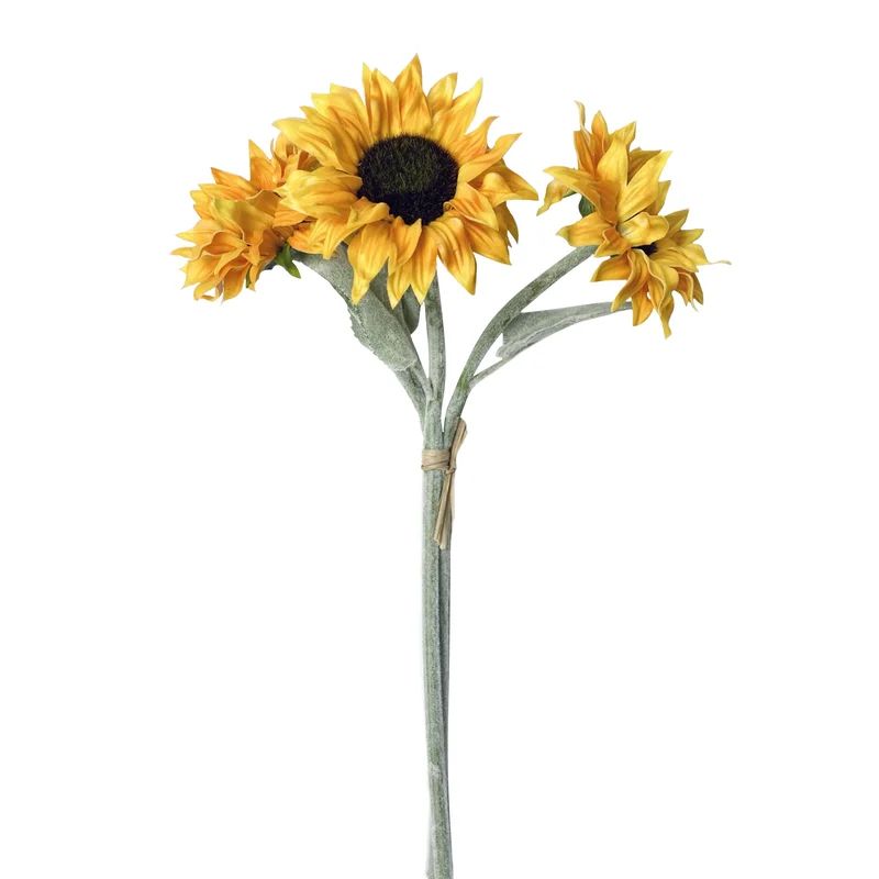Lifelike Real Touch Sunflowers Stem (Set of 3) | Wayfair Professional
