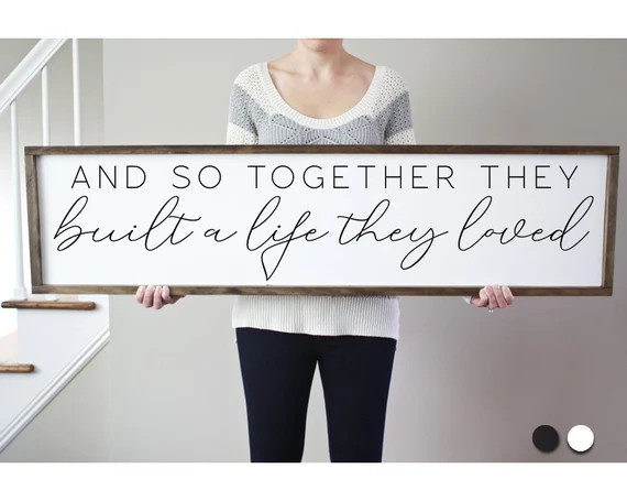 And so together they built a life for Bedroom | Farmhouse Sign | Framed Sign | Farmhouse Bedroom ... | Etsy (US)