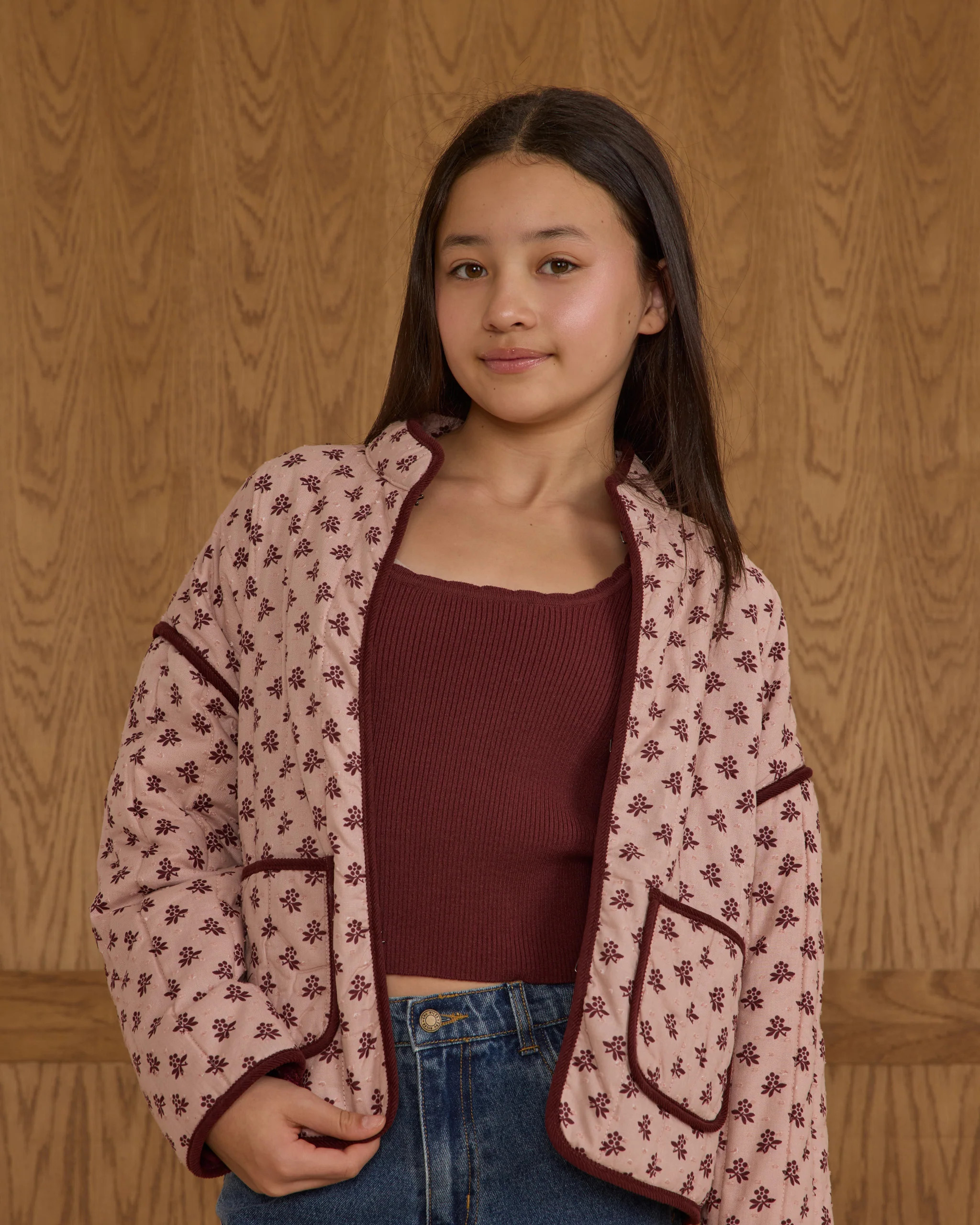 Quilted Jacket || Blush Fleur | Rylee + Cru