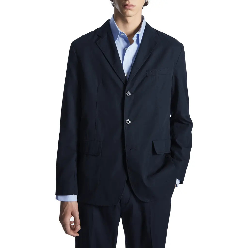 COS Unstructured Single Breasted Blazer in Blue Dark at Nordstrom Rack, Size 40 | Nordstrom Rack