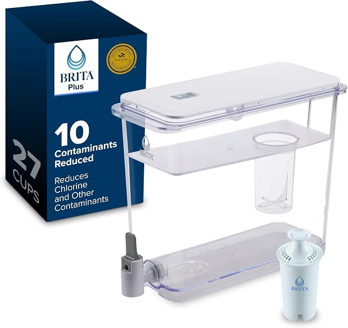 Brita X-Large 27 Cup Water Pitcher Dispenser, Includes 1 Filter, White | Amazon (US)