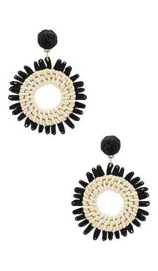 Circle Drop Earring in Black | Revolve Clothing (Global)