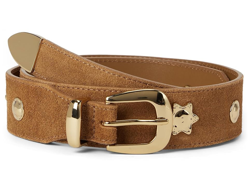 Madewell Suede Wide Clean Western Belt: Sun Motif Women's Belts Aged Cognac : SM, Leather/Suede | Zappos