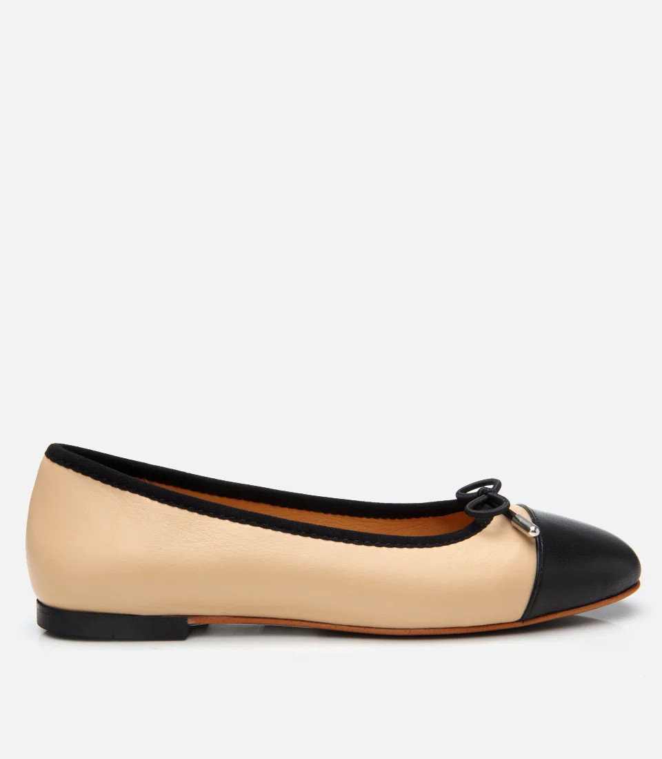 Women's Leather Bej Flexible Sole Nude Flats - Beige | Hotic UK