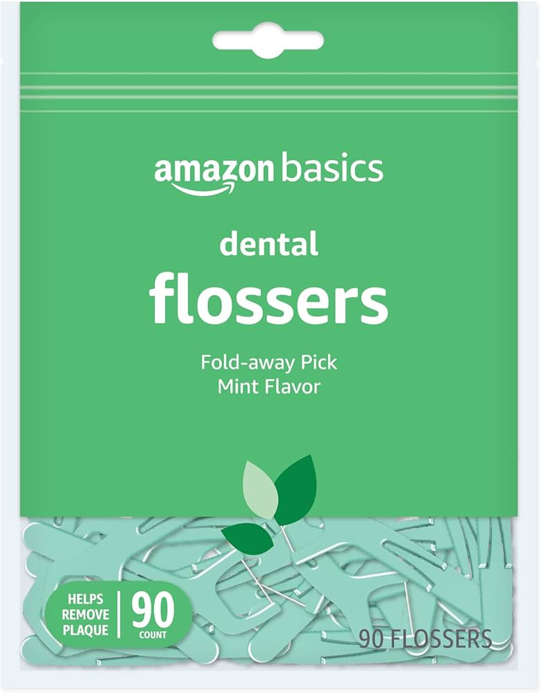 Amazon Basics Mint Dental Flossers, 90 Count, 1 Pack (Previously Solimo) | Amazon (US)