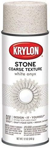Krylon K18213 Coarse Stone Texture Finish Spray Paint, White Onyx, 12 Ounce | Amazon (US)