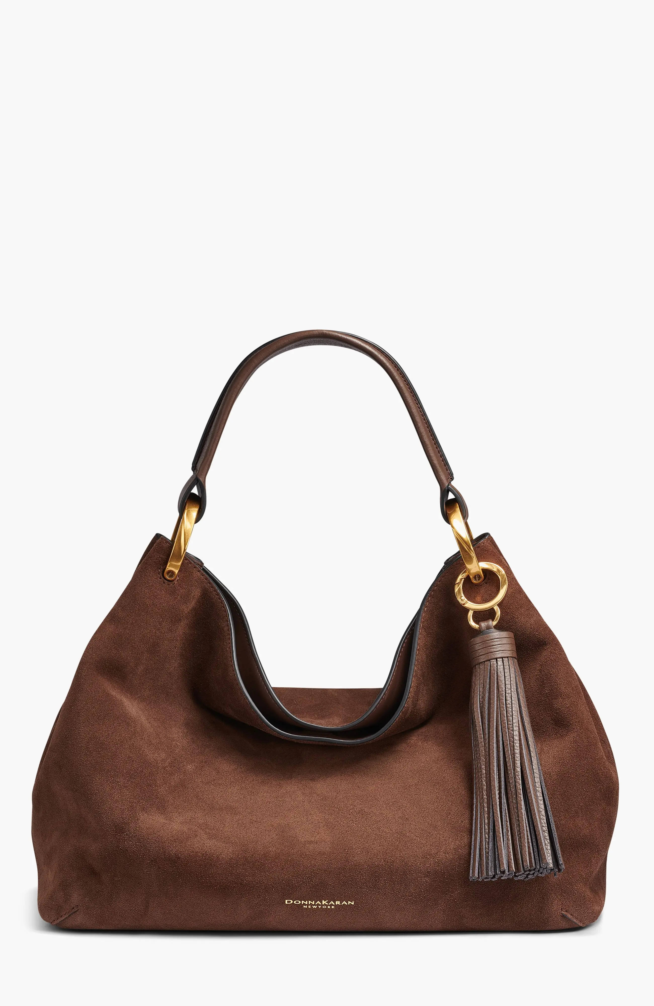 Donna Karan New York Glenwood Suede Shoulder in Chocolate at Nordstrom | Nordstrom