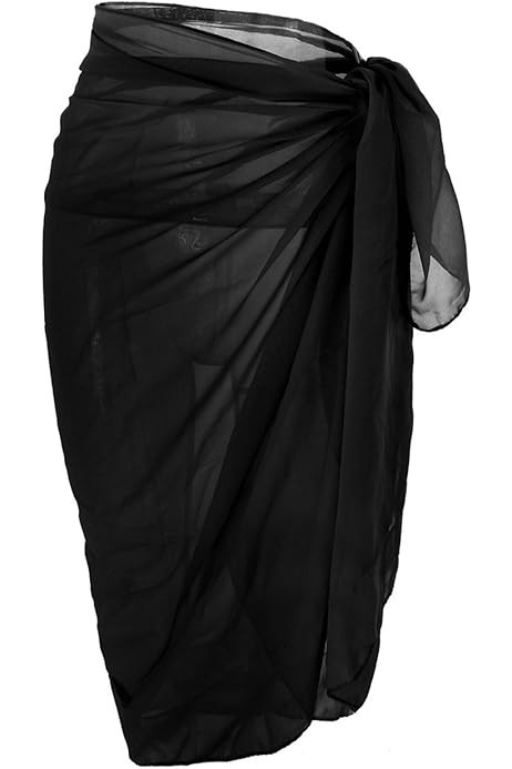 Ekouaer Women Sarong Swimsuit Coverup Chiffon Long Beach Tie Wrap Skirt Sexy Bikini Sheer Scarf B... | Amazon (US)