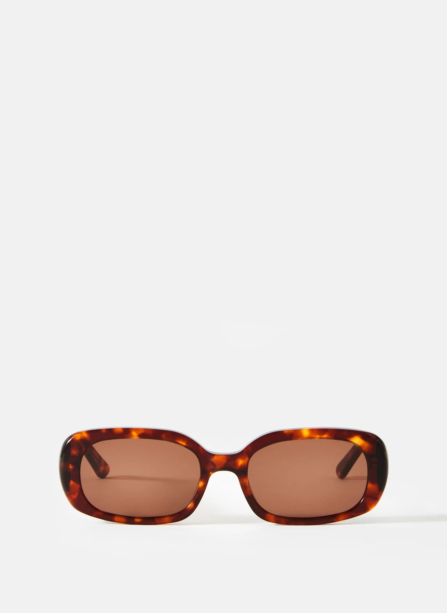 Brown Tortoiseshell Rectangle Sunglasses | Mint Velvet