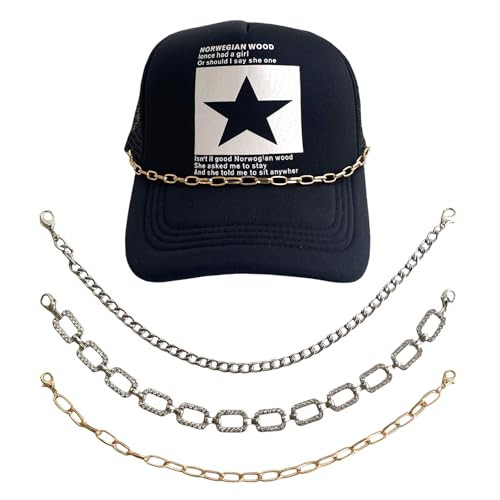 Amazon.com: HENWASAI 3PCS Trucket Hat Chains Metal Chains for Hat Bill Decoration Trucket Hat Cha... | Amazon (US)