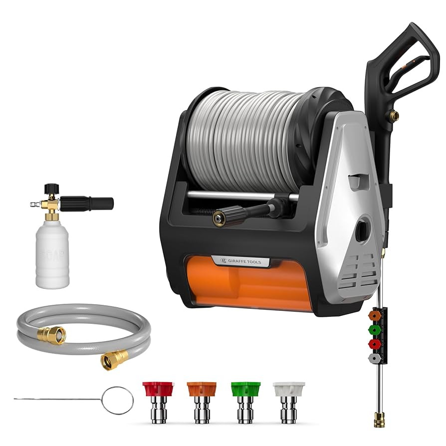 Giraffe Tools Wall Mount Pressure Washer PRO with Upgraded 1800W Brushless Motor, Max 3700PSI 1.6... | Amazon (US)
