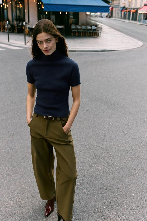 Zara - Soft Knit Short Sleeve Jumper - Butter - M - Woman | Zara UK