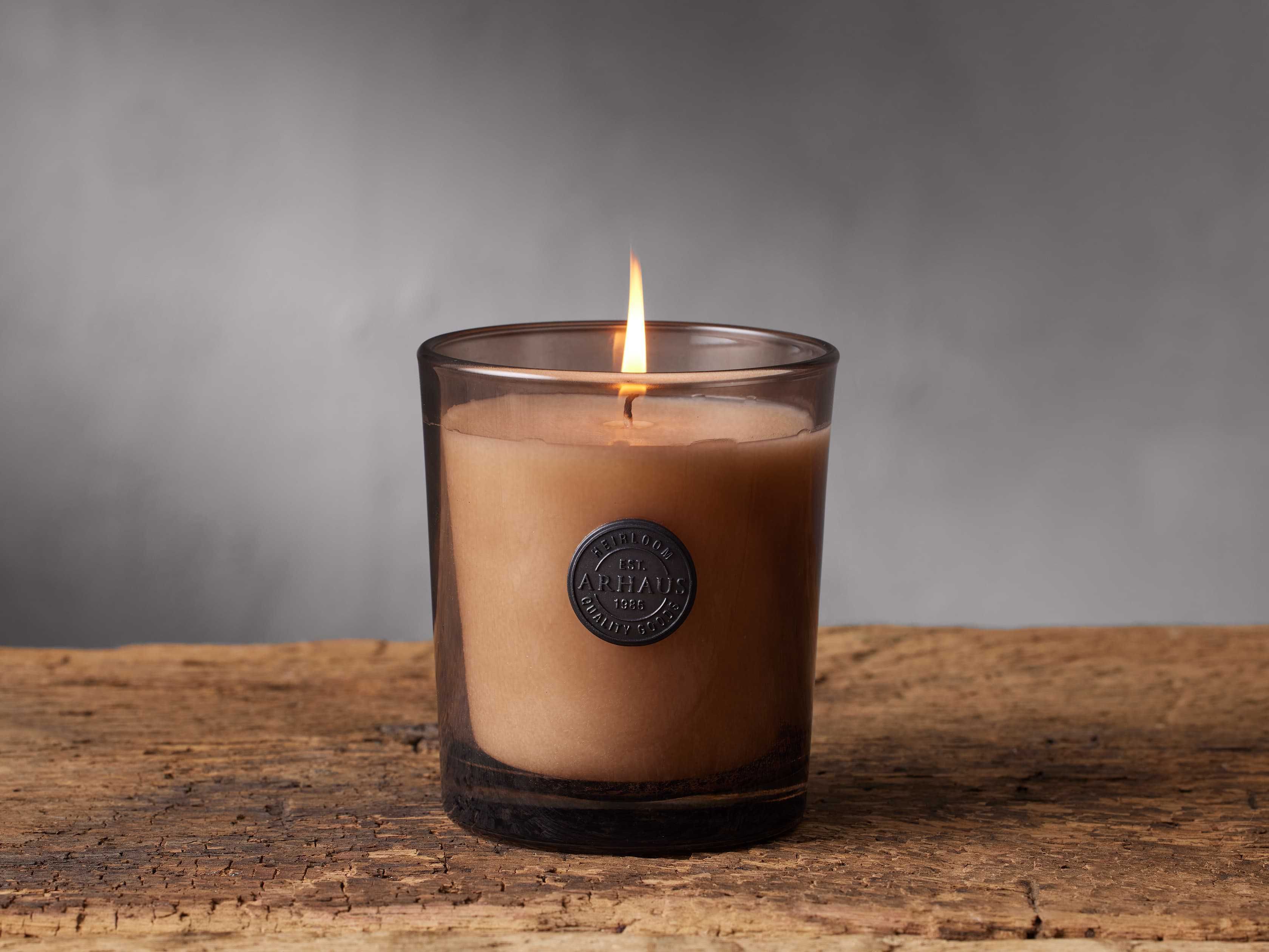 Signature Candle in Sandalwood Leaf and Tobacco | Arhaus
