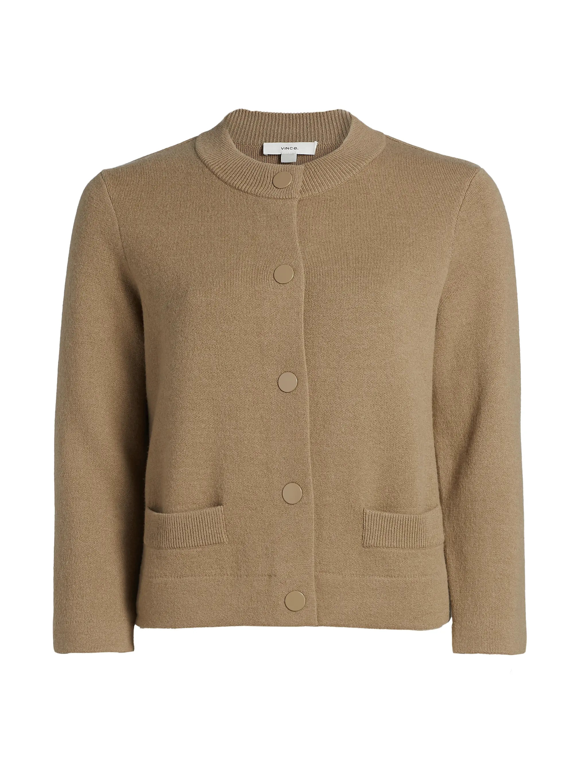 Vince Shrunken Snap Cardigan | Saks Fifth Avenue | Saks Fifth Avenue