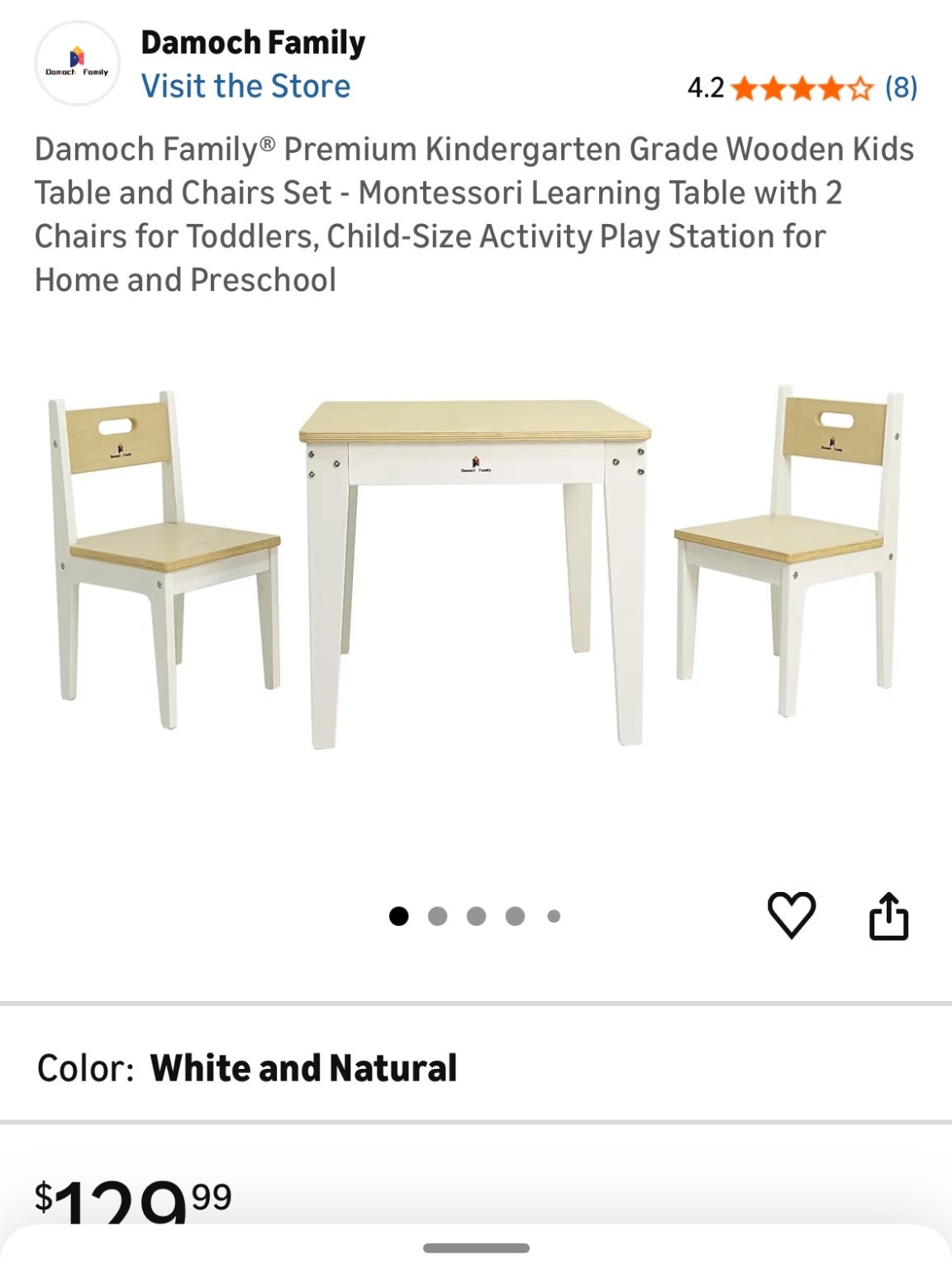 Kids wooden table & chairs set 