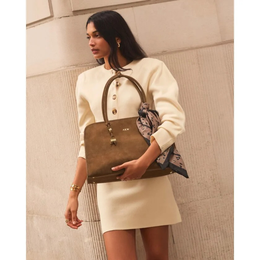 Hadley Suedette Shoulder Tote Bag in Caramel | Katie Loxton Ltd. (UK)