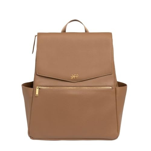 Freshly Picked Classic II Diaper Bag Backpack – Premium Vegan Leather, Large Capacity Baby Bag with Changing Pad, Stylish & Functional for Moms & Dads (Toffee) | Amazon (US)