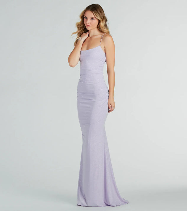 Rowan Formal Glitter Ruched Mermaid Dress | Windsor Stores
