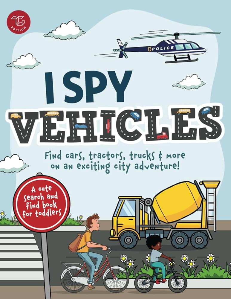 I Spy Vehicles: Find cars, tractors, trucks & more on an exciting city adventure! A cute search a... | Amazon (US)