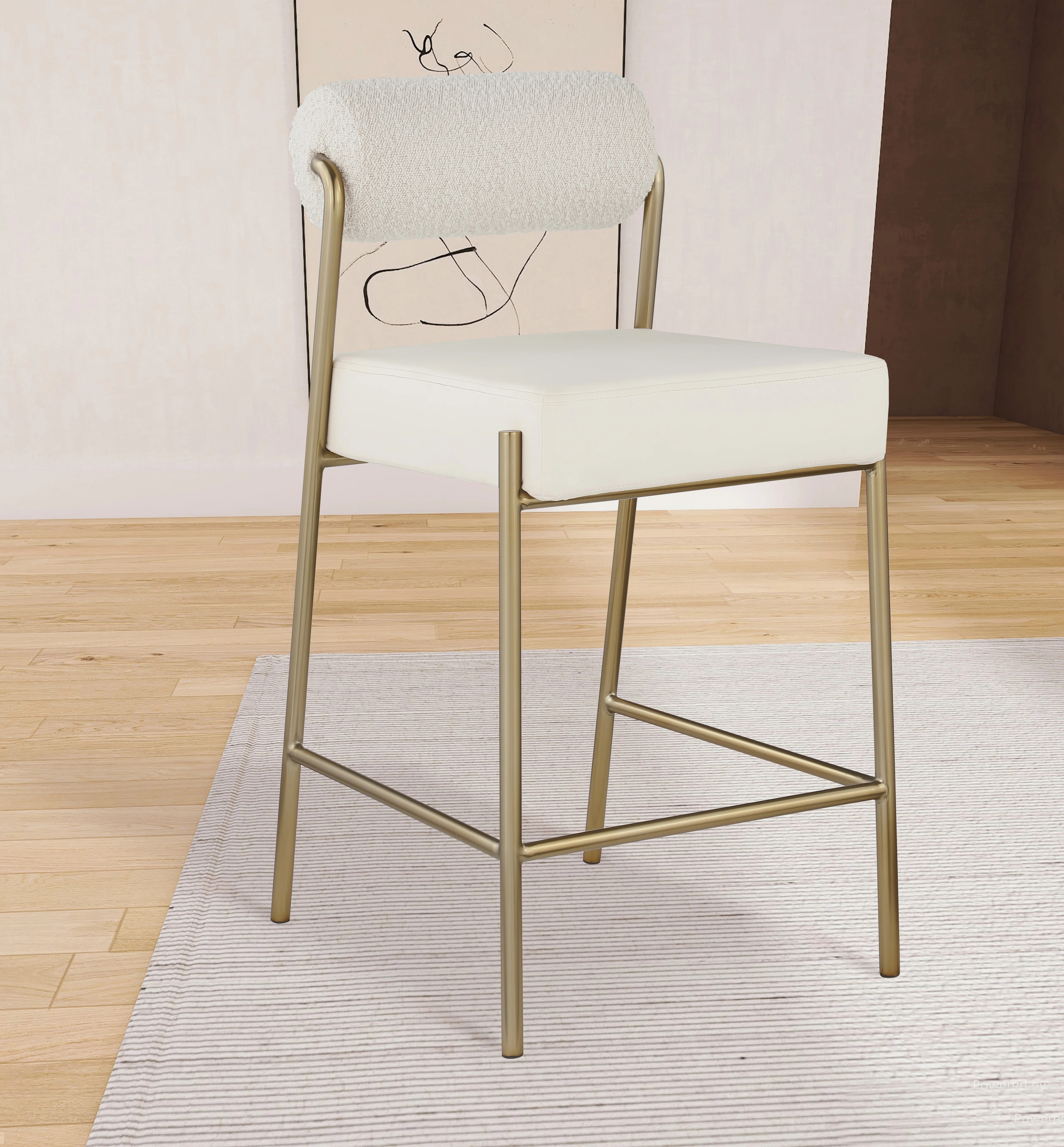 Burslem Boucle Fabric & Faux Leather Counter Stool | Wayfair North America