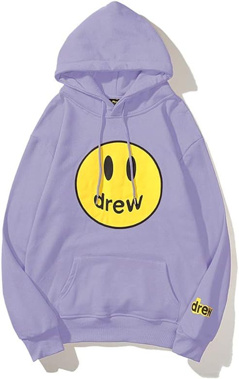 Yo Sport Drew House smiley face sweater men's trendy Bieber couples plus fleece hoodie | Amazon (US)