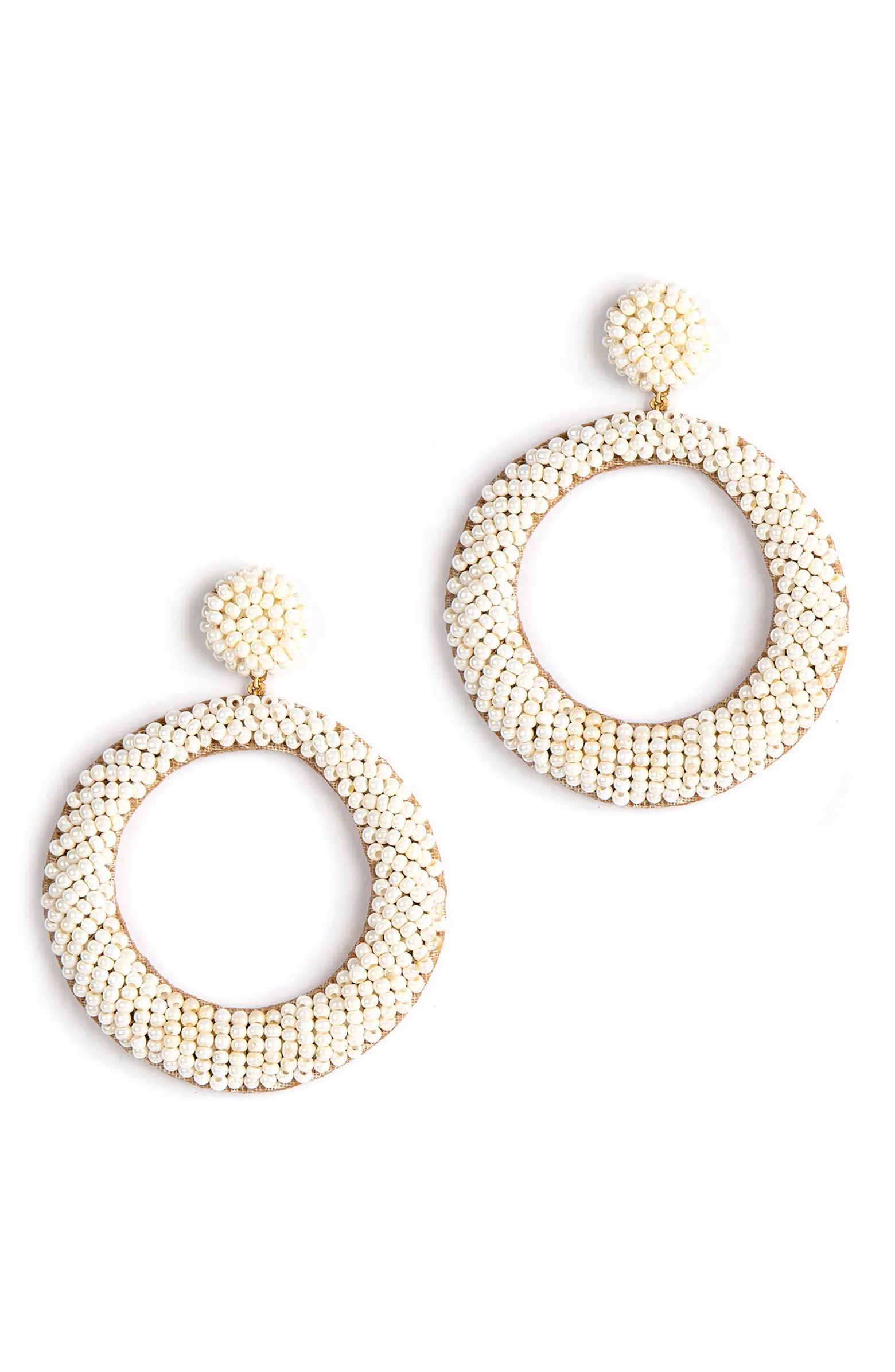 Asta Beaded Hoop Drop Earrings | Nordstrom