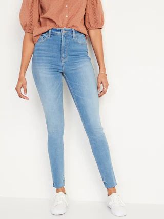 High-Waisted Rockstar 360° Stretch Super-Skinny Cut-Off Ankle Jeans for Women | Old Navy (US)