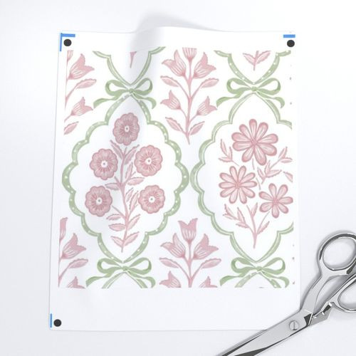 Fabric in Bows and Botanicals CW3 | Spoonflower